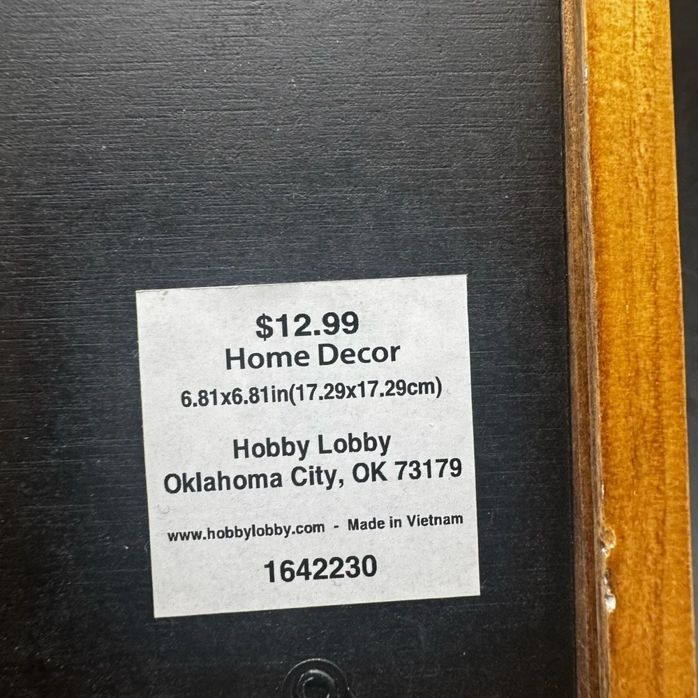 Hobby Lobby Square WOODEN Glass Front Money Savings Bank OUR ADVENTURE FUND